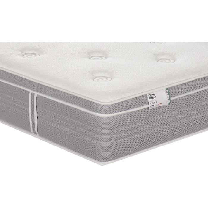 Matelas 160 x 200 SIMMONS - Hauteur 30 cm - Ressorts ensachés - Suspension FullSpring - No Flip - Fabriqué en France -  R-SW6