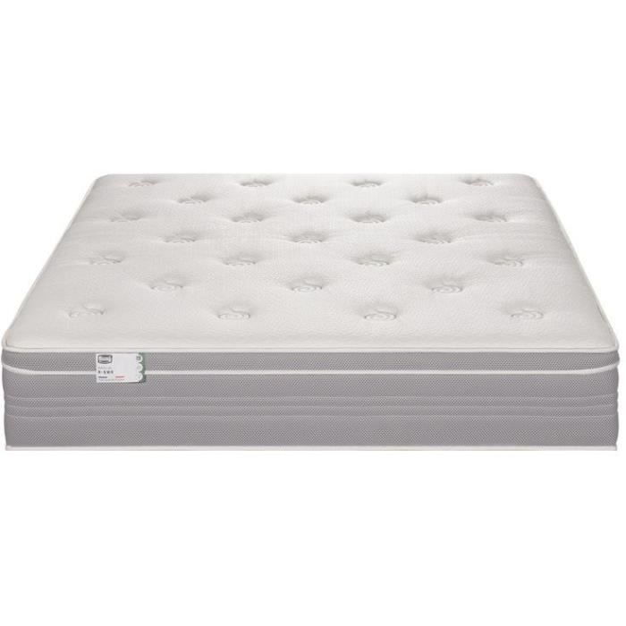 Matelas 160 x 200 SIMMONS - Hauteur 30 cm - Ressorts ensachés - Suspension FullSpring - No Flip - Fabriqué en France -  R-SW6