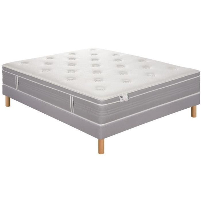 Ensemble matelas sommier 140 x 190 SIMMONS Hauteur 30 cm - Ressorts ensachés Fullspring - Fabriqué en France -  R-SW6