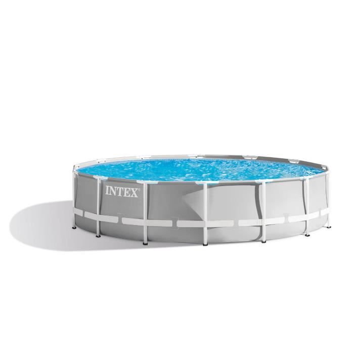 Kit Piscine hors sol tubulaire INTEX - Pris Frame - 427 x 107 cm - Ronde (LivrÈe avec pompe, b‚che et Èchelle) - 26720NP