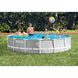 Kit Piscine hors sol tubulaire INTEX - Pris Frame - 457 x 107 cm - Ronde (Pompe, bâche, tapis de sol et échelle) - 26724NP