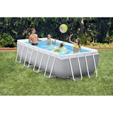 Kit Piscine hors sol tubulaire INTEX - Pris Frame - 400 x 200 x 100 cm - Rectangulaire (LivrÈe avec pompe et Èchelle) - 26788NP