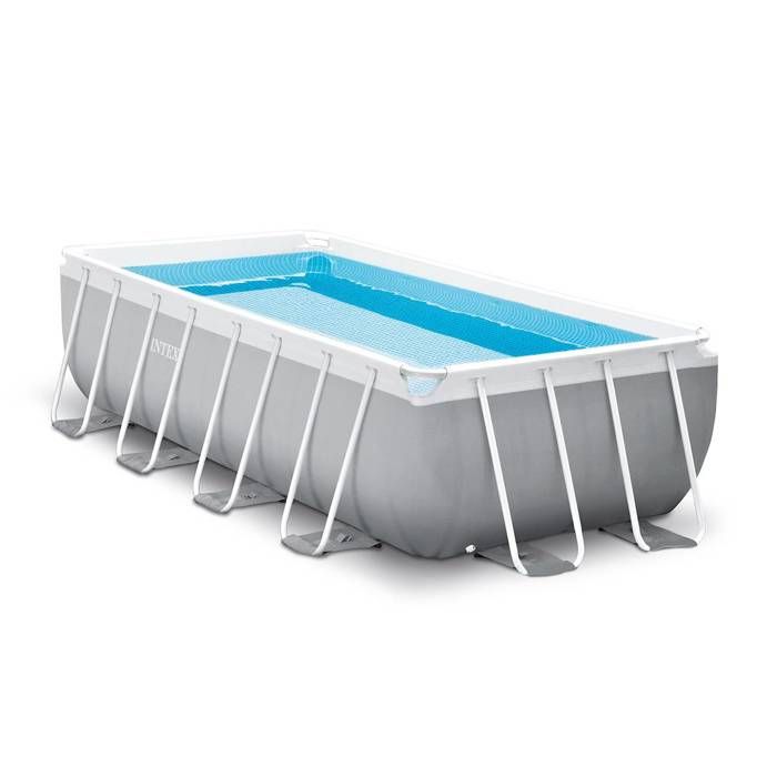 Kit Piscine hors sol tubulaire INTEX - Pris Frame - 488 x 244 x 107 cm - Rectangulaire (Bâche, tapis de sol et échelle) - 26792NP