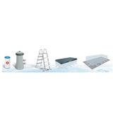 Kit Piscine hors sol tubulaire INTEX - Pris Frame - 488 x 244 x 107 cm - Rectangulaire (Bâche, tapis de sol et échelle) - 26792NP