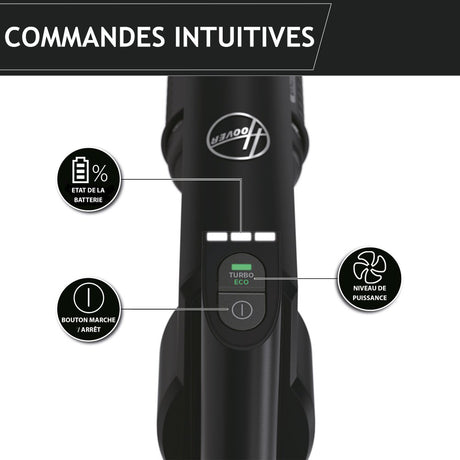Aspirateur Balai sans Fil - HOOVER HF201P - Ultra-léger, Puissant 50AW, Turbobrosse Spécial Animaux, Technologie Ultra Compact x3