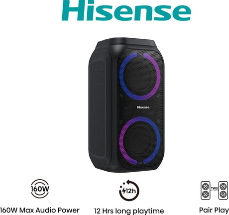 Enceinte nomade - HISENSE - Bluetooth - Max 160 W