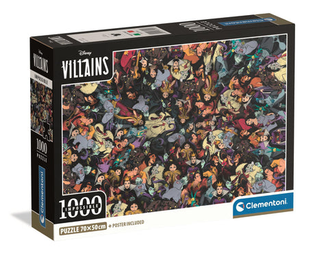 CLEMENTONI - Compact 1000 pieces - Impossible Disney Villains