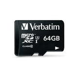 Carte mémoire Micro SD Verbatim Pro U3 - 64Go avec adaptateur