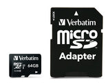 Carte mémoire Micro SD Verbatim Pro U3 - 64Go avec adaptateur