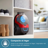 Aspirateur sans sac PHILIPS - FC9330/09 - Série 3000 PowerPro Compact - 900W - 76db - Rouge