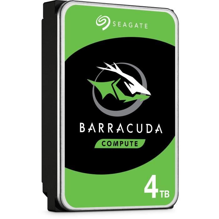 SEAGATE - Disque dur Interne HDD - BarraCuda - 4To - 5 400 tr/min - 3.5