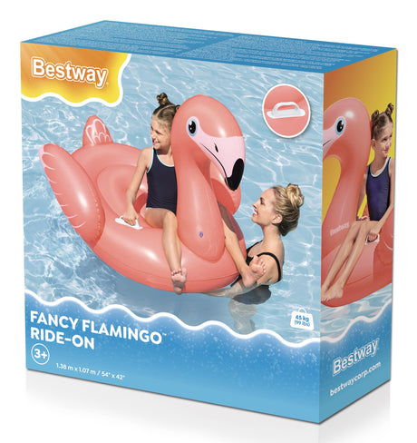 Bouée a chevaucher - Bestway - Flamant rose - 138 x 107 cm