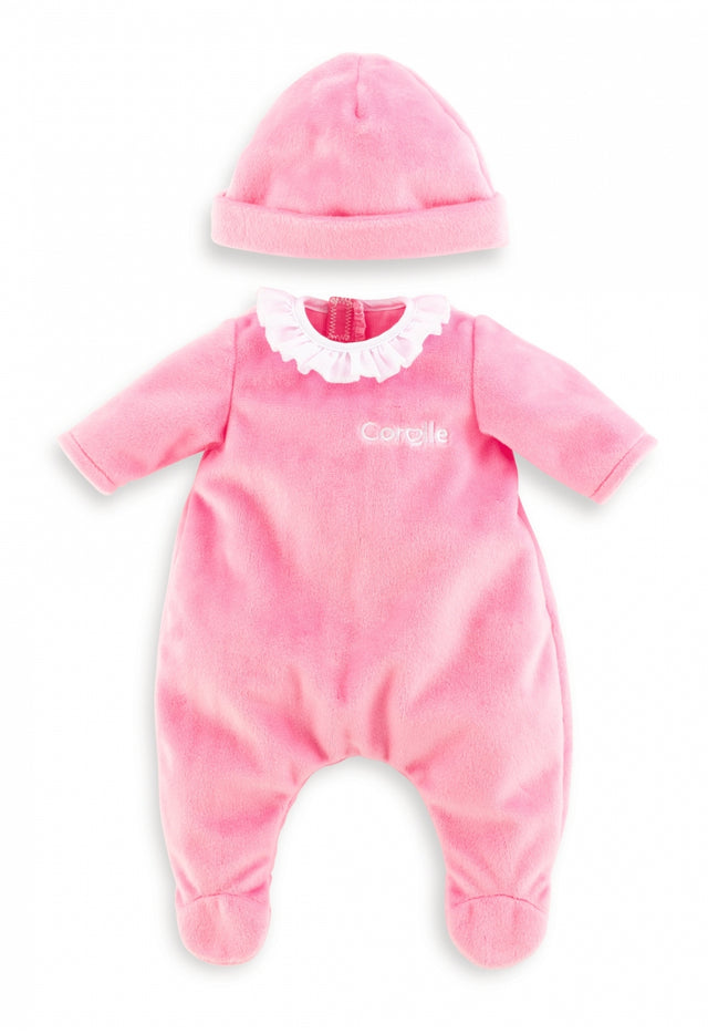 Pyjama Rose et Bonnet - COROLLE - Vetements - Pour Poupon 30cm - Des 18 mois