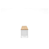 Meuble TV 2 tiroirs - Décor chene artisan et blanc - L 160 x P 45 x H 40 cm - BERGEN