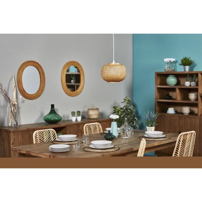 Suspension en bambou - Ronde - Style contemporain - Beige - D 30 x H 140 cm