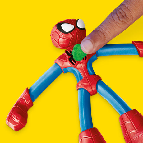 Play-Doh SpiderMan Attaque tranchante, coffret avec 2 figurines flexibles, 7 accessoires et pâte a modeler, des 4 ans, Marvel