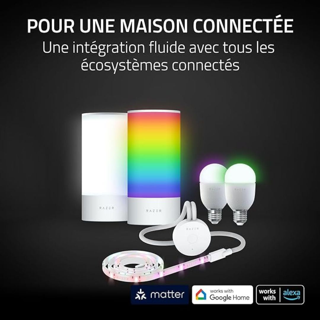 RAZER Aether Smart Lamp - Lampe de bureau omnidirectionnelle 16.8M de couleurs,