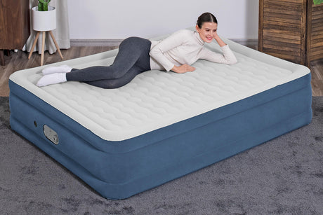 Matelas gonflable - BESTWAY - 67624 - 203x152x46 cm - Bleu/Blanc - Camping