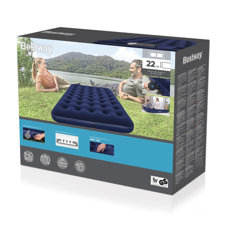 Matelas gonflable camping - BESTWAY - 2 places - 191x137x22 cm avec pompe électrique externe Powertouch