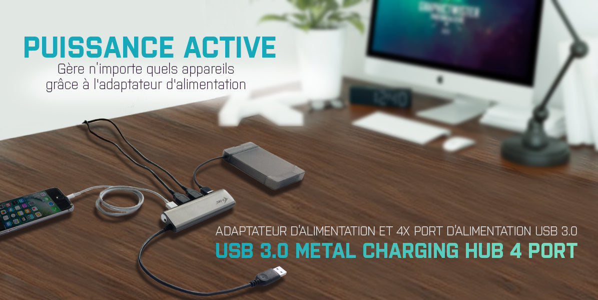 Hub 4x USB 3.0 alimentïÂ¿Â½ I-Tec Metal Charging (Gris)