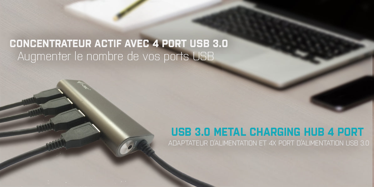 Hub 4x USB 3.0 alimentïÂ¿Â½ I-Tec Metal Charging (Gris)