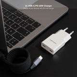 Chargeur secteur Nanocable 2x USB-C 20W (Blanc)