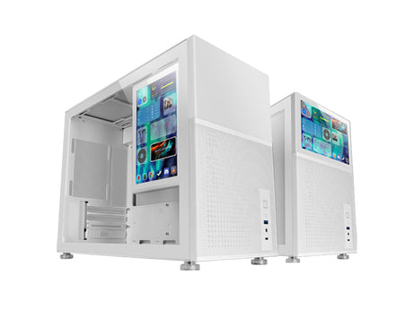 Boitier Mini Tour Micro ATX Mars Gaming MC-LCD avec panneau vitré (Blanc)
