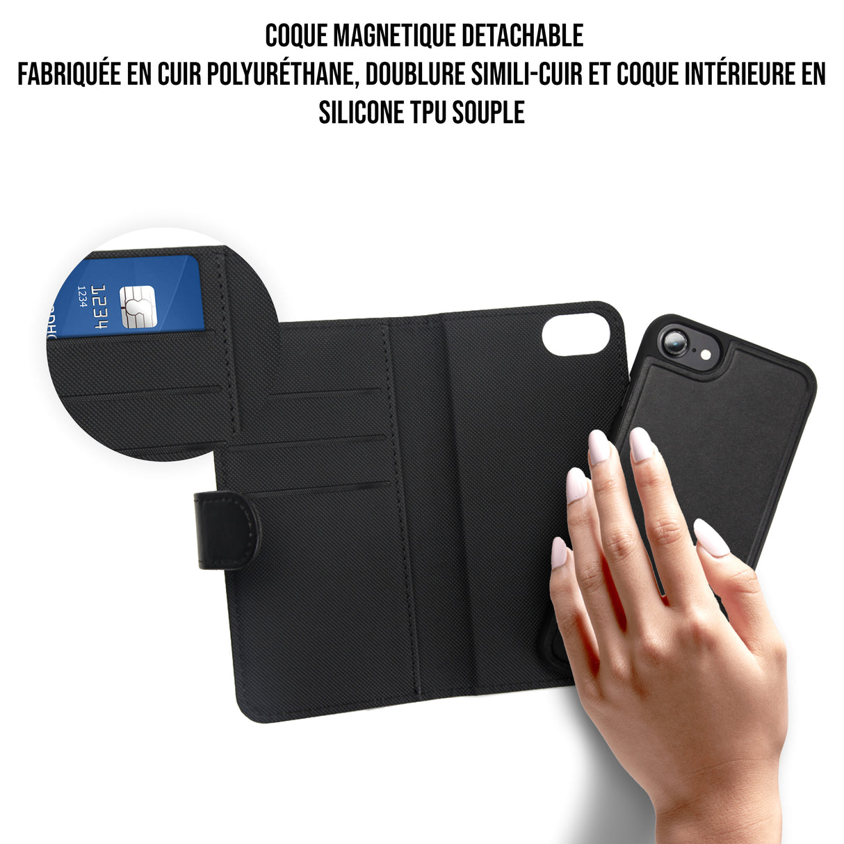 WE Etui folio MAGNETIQUE SAMSUNG GALAXY NOTE 20 Noir