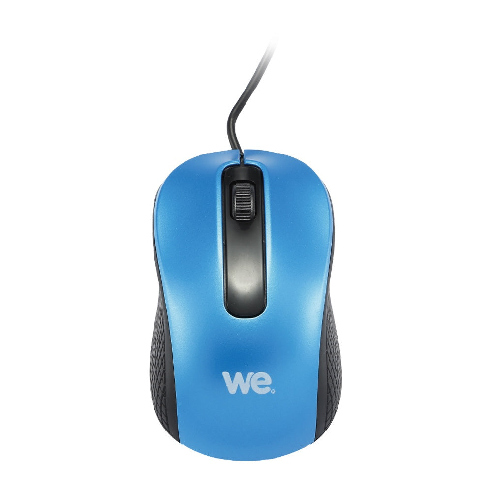 Souris filaire WE 1200DPI , USB, longeur c ble 1.5m finition métalliq bleue