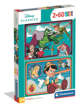 Puzzle Enfant Disney Classic 2x60 pieces Walt Disney, Fabriqué en Italie, 24823, Clementoni