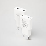 Chargeur secteur Nanocable 2x USB-C 20W (Blanc)