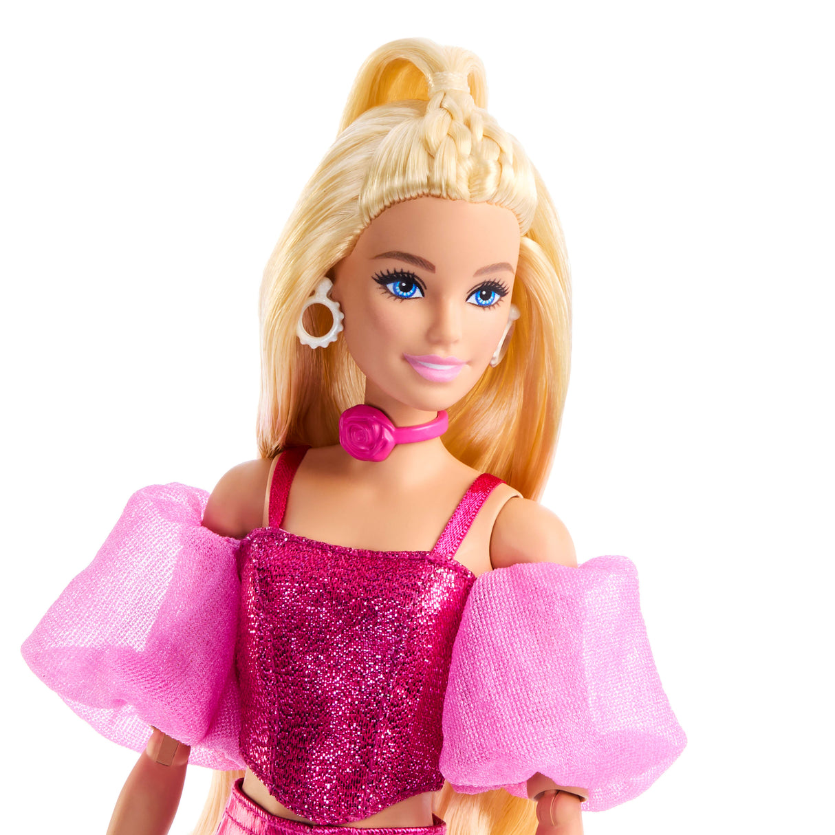 Barbie - Poupée Deluxe Style - Tenue rose métallisé et cheveux blonds - Barbie - JFP40