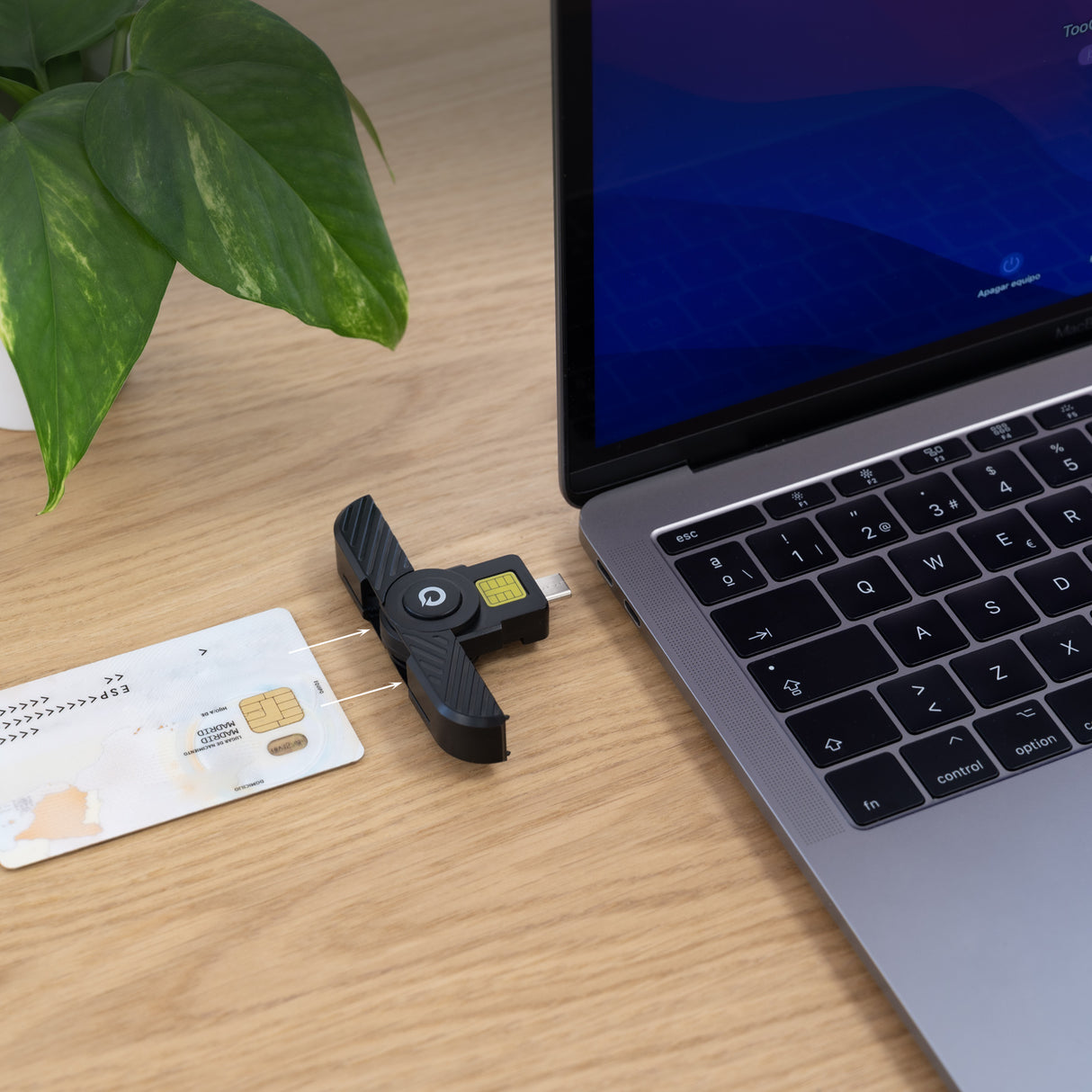 Lecteur de Cartes à puce TooQ TQR-3011B USB-C 2.0 (Noir)