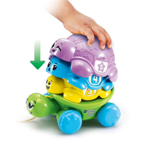 VTECH-FAMILLE EMPILO TORTUE (PLASTIQUE REUTILISE)