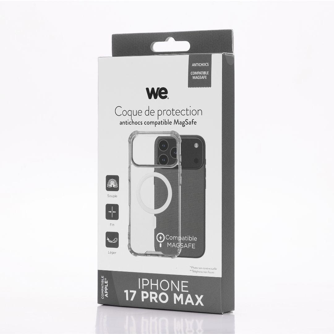 WE Coque de protection MAGSAFE IPHONE 17 PRO MAX Transparent - Antichocs