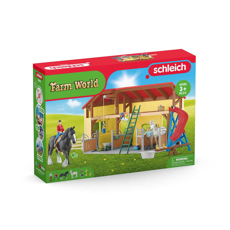 Écurie avec boxes et animaux, coffret de 82 pieces avec chevaux, Schleich 42485 Farm World, Des 4 ans