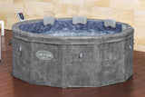 Spa semi rigide BESTWAY - Lay-Z-Spa Carrara - 140 airjets - 170 x 65 cm - 4 a 6 places - Rond (couverture, cartouche, 4 appuie-tete)