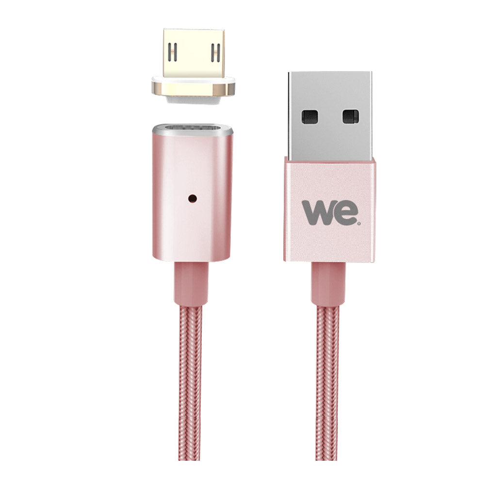 C ble USB/micro USB magnétique or rose - nylon tressé - 1.20m