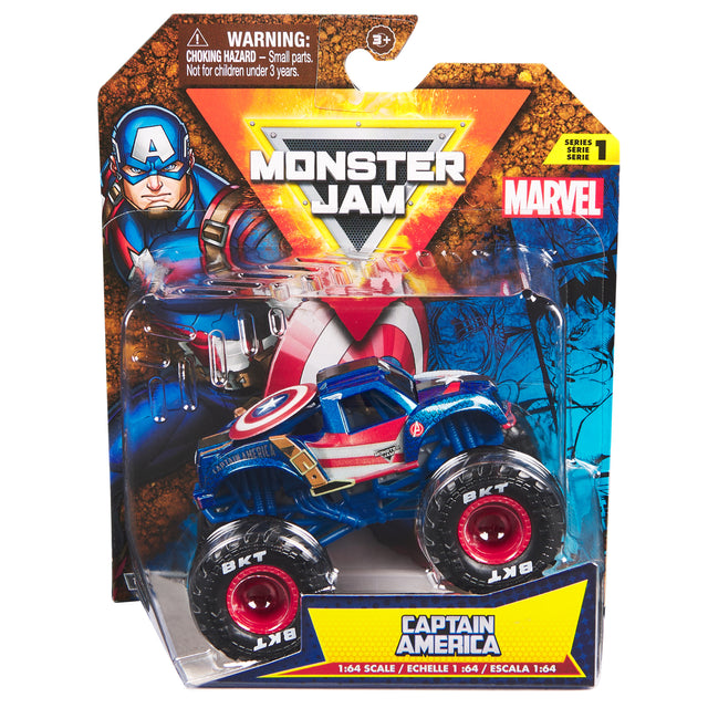 SPINMASTER Monster Jam - Véhicule Marvel Monster Truck die cast - Roues souples, suspensions - Modele aléatoire - Des 3 ans