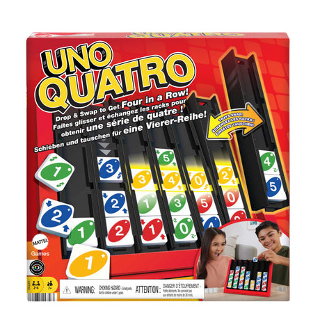 Mattel Games - UNO-Quatro-Jeu pour adulte, soirée en famille et soirée jeux HPF82