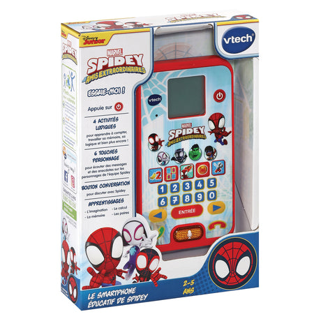VTECH - SPIDEY - Le Smartphone Éducatif de Spidey - Enfant - Rouge - Mixte - 3 ans - Pile