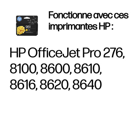 HP 951 Cartouche d'Encre Jaune Authentique (CN052AE)