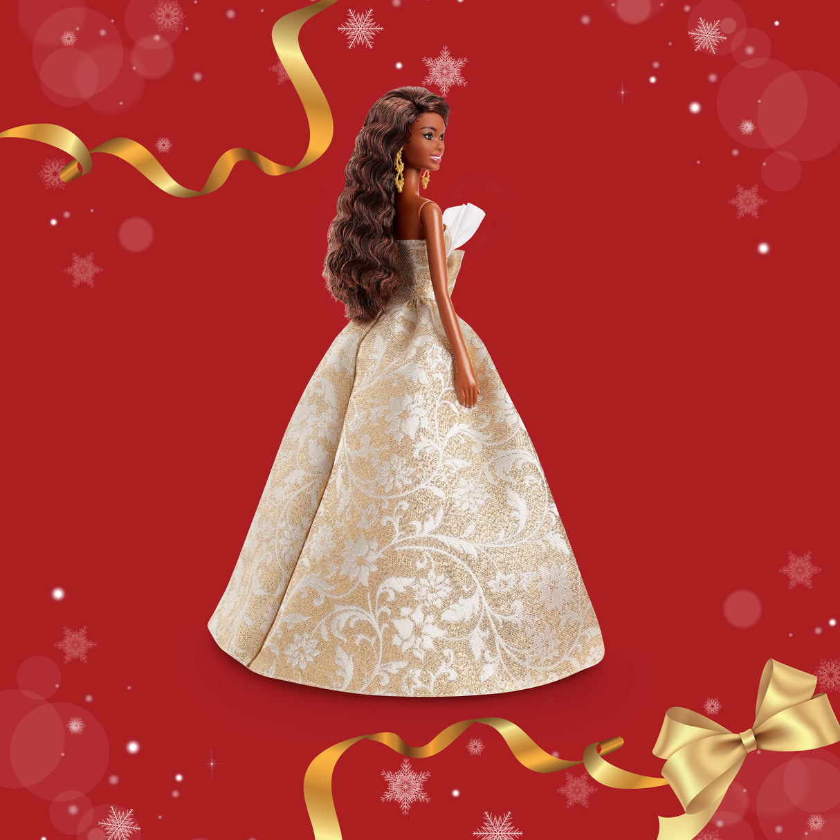 Barbie - Poupée Joyeux Noël - Poupée brune - JBH96