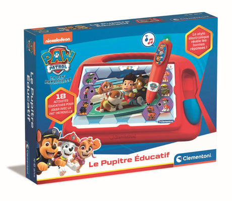 Clementoni - Pupitre Pat'Patrouille - Jeu éducatif - Découvre les formes, les couleurs, les chiffres, l'espace et les dimensions