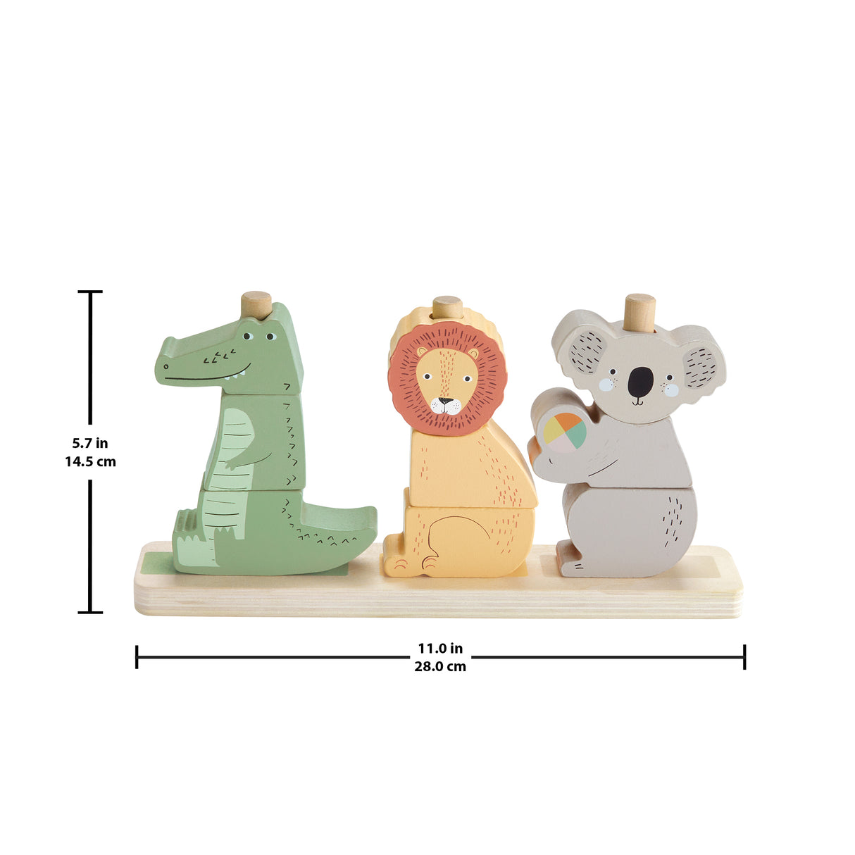 Fisher-Price-Animaux en Bois a Empiler et Trier, 10 pieces HXV04