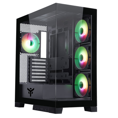 Boitier Moyen Tour ATX iTek Showbui 45 RGB avec panneaux vitrés (Noir)