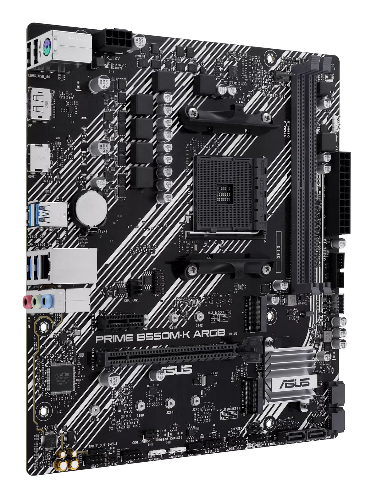 Carte mčre - ASUS - PRIME B550M-K ARGB - AMD B550 - Emplacement AM4 micro ATX