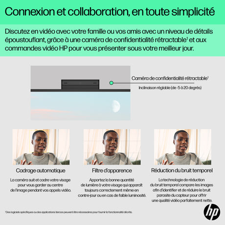 PC Tout-en-un HP 24-cr0090nf - Windows 11 - 23,8 FHD IPS - Ryzen 5 7520U - RAM 16Go - 512Go SSD - Clavier et souris sans fil