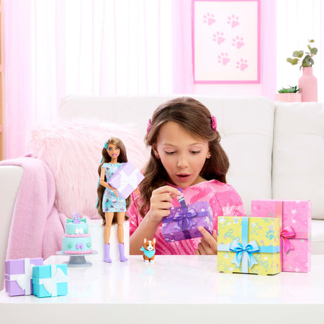 BARBIE Party unboxed chien bleu - JFG72