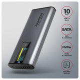 Boitier externe USB-C 3.2 Axagon EEM2-SD2 - S-ATA/NVMe M.2 Type 2280 (Noir)